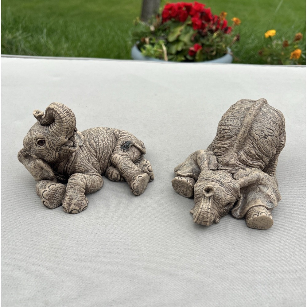 Vtg‎ The Herd Pair of Elephants Flip #3107 Flop #3108 Marty Sculpture Figurine